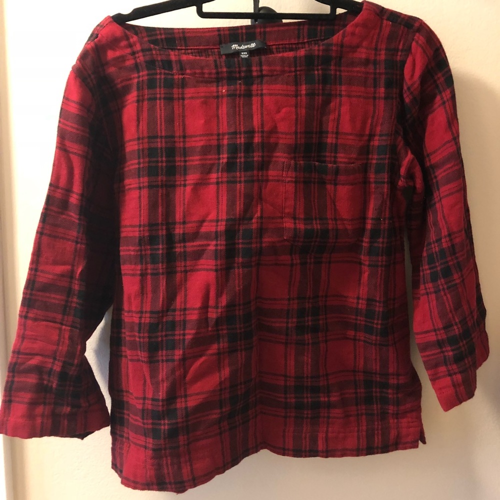 Madewell plaid long sleeve top